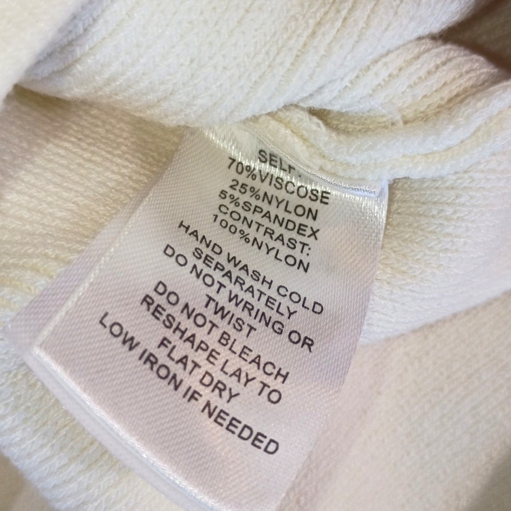 Promise The Label White Mesh Strap Corset Knit Top Crisscross Back Medium - Picture 9 of 11